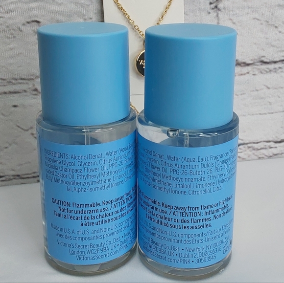 VICTORIA'S SECRET 'PINK' 'COOL & BRIGHT' 4-PIECE BODY MIST & BOTTLE CHARMS SET - Picture 6 of 16